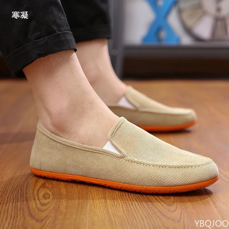 Mans Big Size Loafers Shoes Flats Slippers Fabric Slip-on Men Driving Shoes Fashion Summer Style Soft Male Moccasins 250716