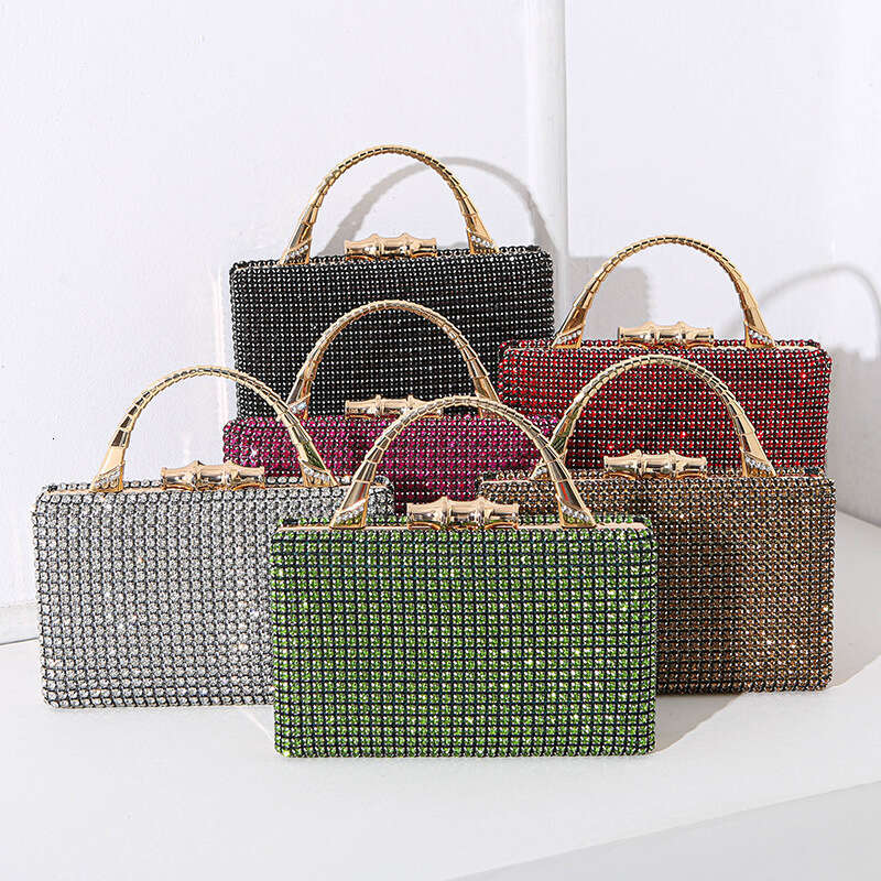 Designer Luxury Evening Diamond 2025 New Diamond-Encrusted Evening Bag Socialite Banquet Dress Metal Handheld Handmade Diamond Clutch