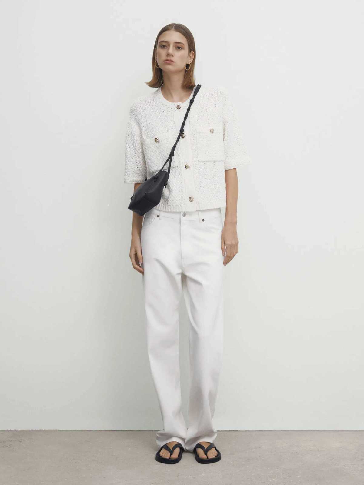 Ethereal MD 2025 massidutti spring new style of small fragrance texture knitted cardigan short coat X250724
