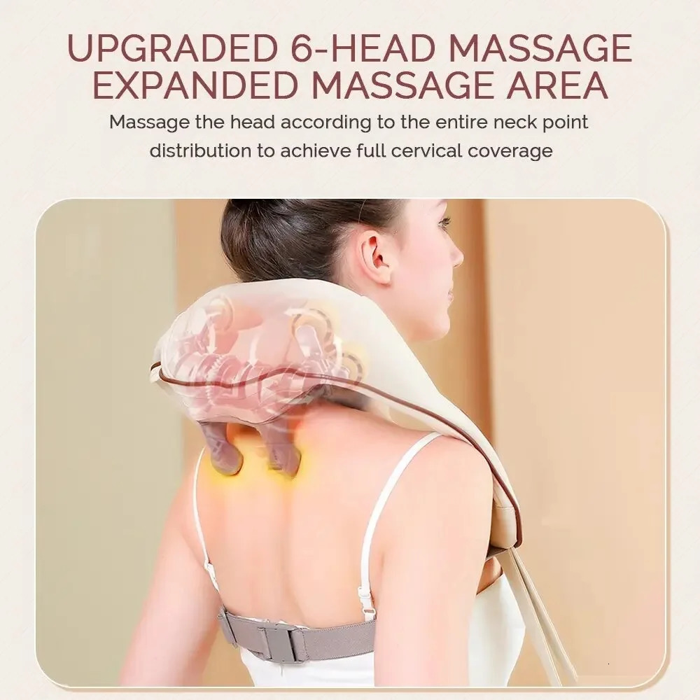 HOWEFISH Wireless Neck And Shoulder Kneading Massage Pillow Electric Neck And Back Massager Cervical Back Muscle RelaxingMassage 250716