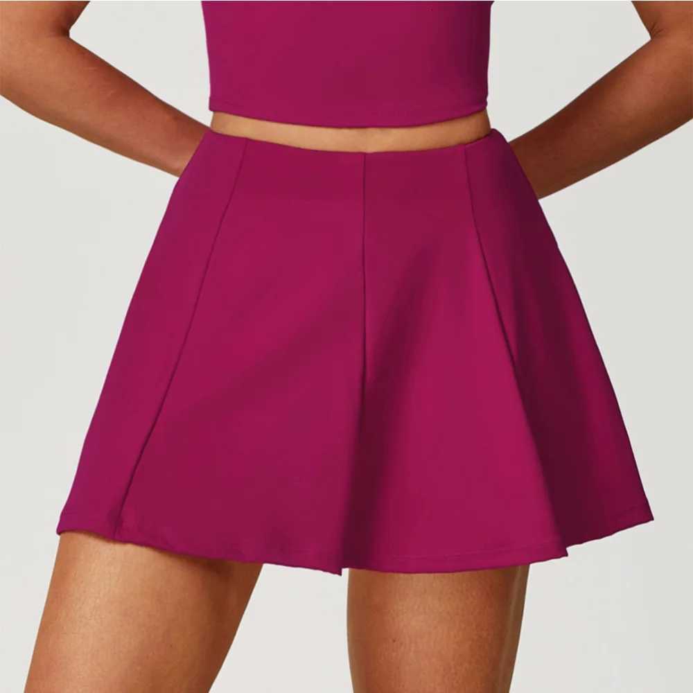 Yoga Skirt Womens Summer High Waist Pocket Workout Skirt Sports Skirt Solid Color Running Training Quick Drying Tennis Skirt XJ250724