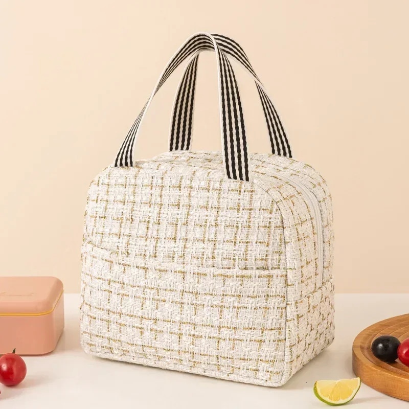 Ins Fashion Tote Lunchbox Thermal Bag Women Men Bento Storage Insulated Lunch Bag Portable Cooler Picnic Insulation Bags Handbag 250723