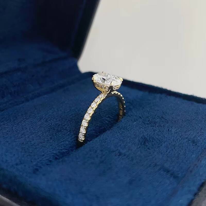 IGI GIA Certified HPHT CVD VVS1 Lab Grown Oval Cut Diamond 1CT 18K Solid Gold Jewelry Engagement Ring Women
