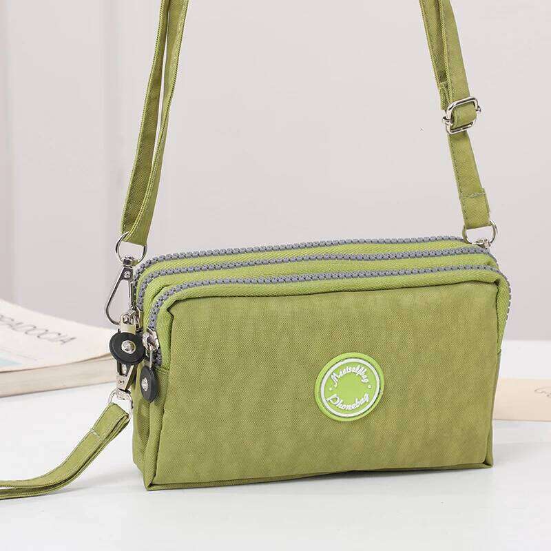 Fashion Pure Color Three Large Capacity Women's Shoulder Bag Portable Popular Zipper Coin Purse Mobile Phone Wallet