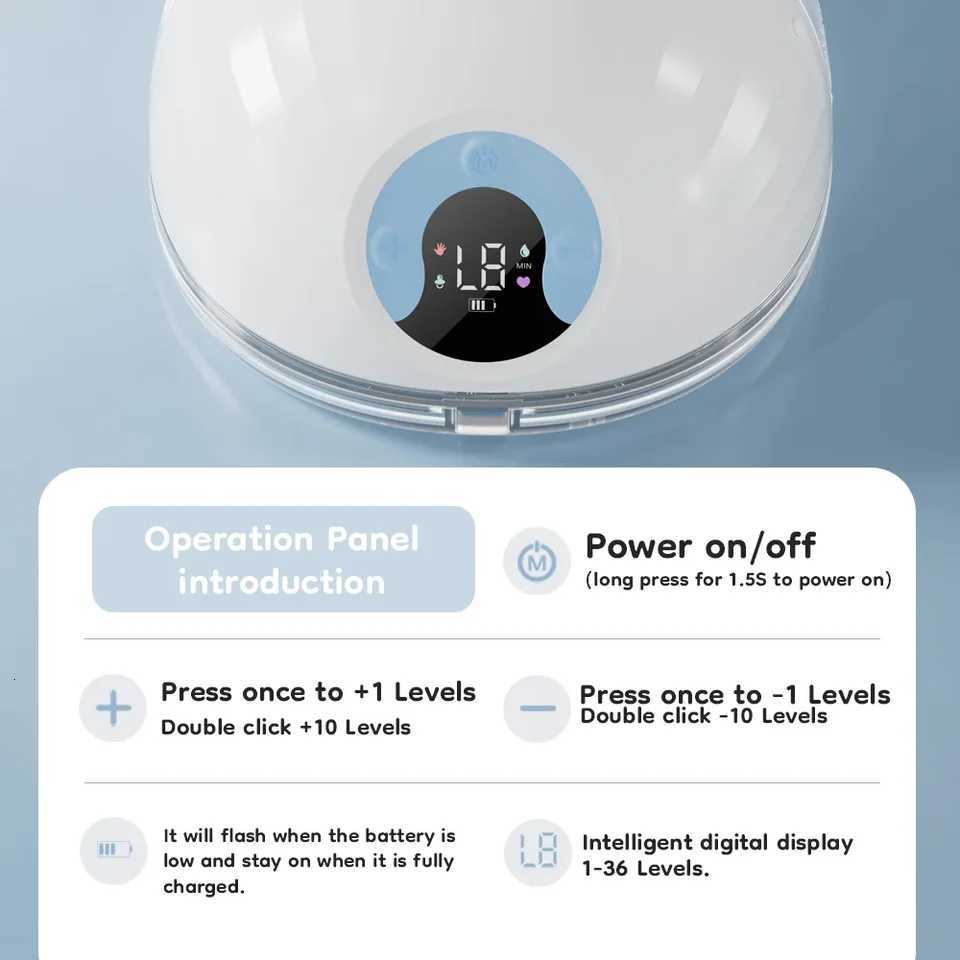 1PCS Wearable Electric Breast Pump 4 Modes 36 Levels Comfort Milk Collector Portable Electric Breast Pump BPA FREE 210Ml X250724