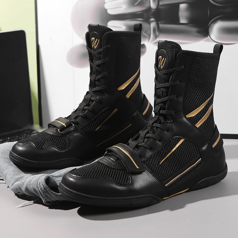 Boxing fighting shoes fitness boxing shoes men and women fighting training multifunctional breathable wear-resistant non-slip shock absorption