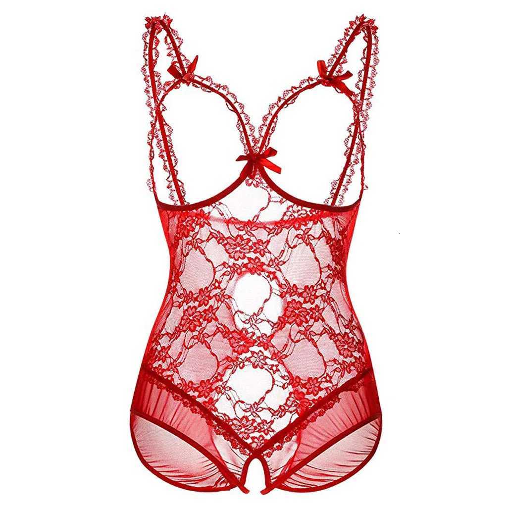 Sexy Lace Cupless Teddy Sexy Lingerie Open Cup Bra Erotic Lingerie Costume Babydoll Crotchless Sexy Bodysuit Large Size W250724