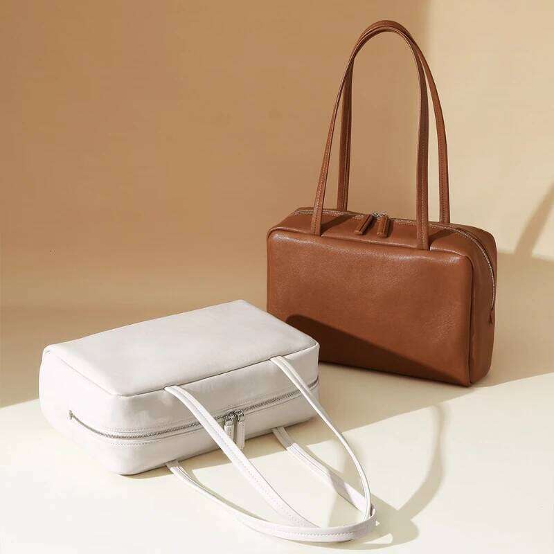 High End Large Capacity Women's Boston Top Layer Vegetable Tanned Armpit Bag, Fashionable Leather Shoulder Bag