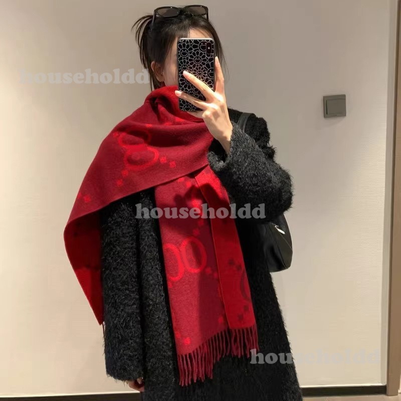 Women's Designer Scarves & Wraps Women's Luxury Cashmere Embroidered Scarf brilliant Ditails- Wool High-Quality Knit Shawl for Winter