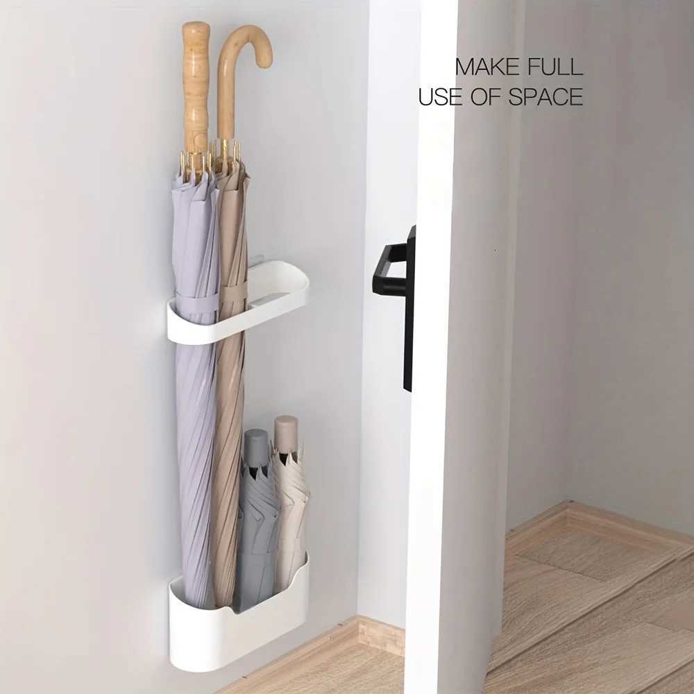Wall Mounted Umbrella Holder Nail Free Fastener Style Multi-Functional Household Umbrella Storage Rack sun umbrella holder R250724