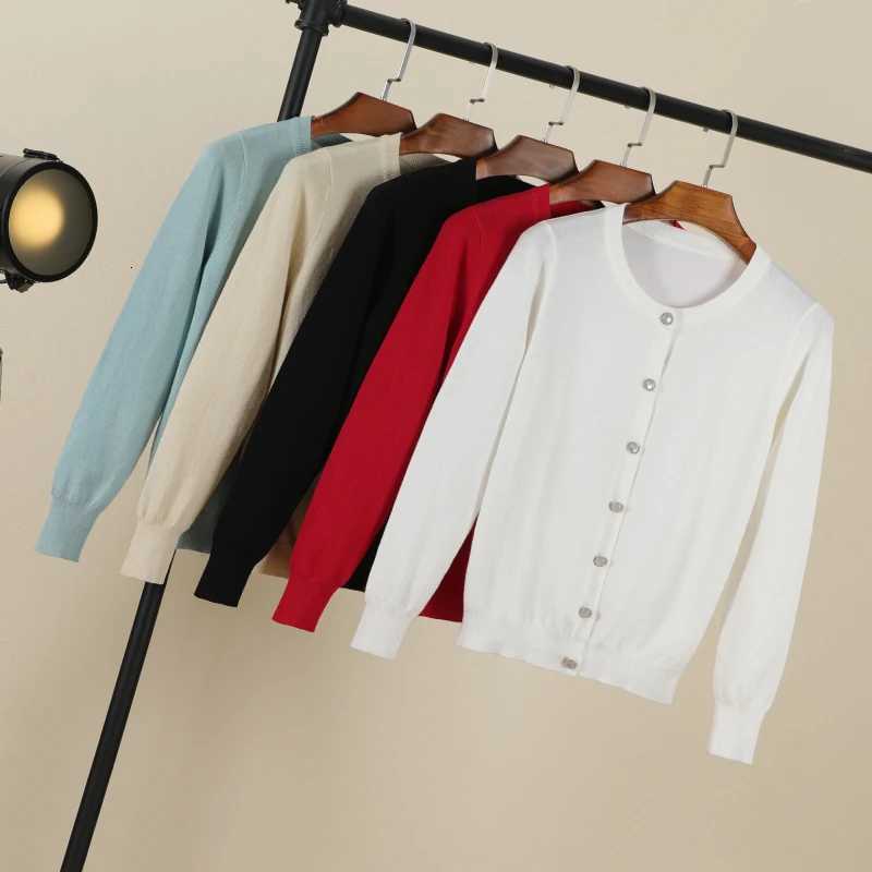 Cropped Blouses Cardigan Female Knitted Ladies Sweaters Crochet Top Black Womens Coat Spring 2025 Clothing Outerwear X2507241