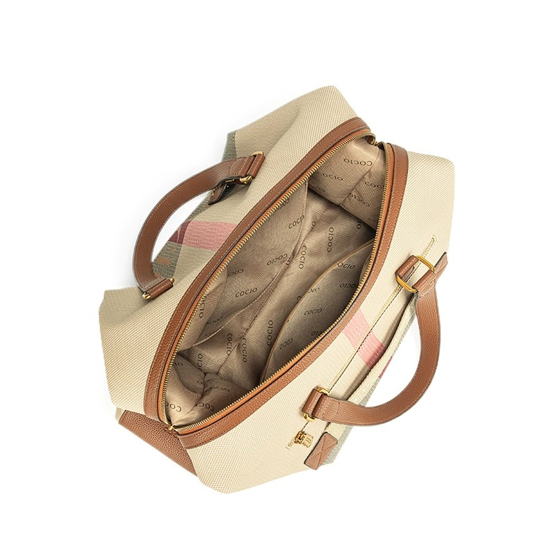 COCIO designer bag plaid travel bag, large capacity high-quality luggage bag fashionable new product canvas fitness bag hot selling