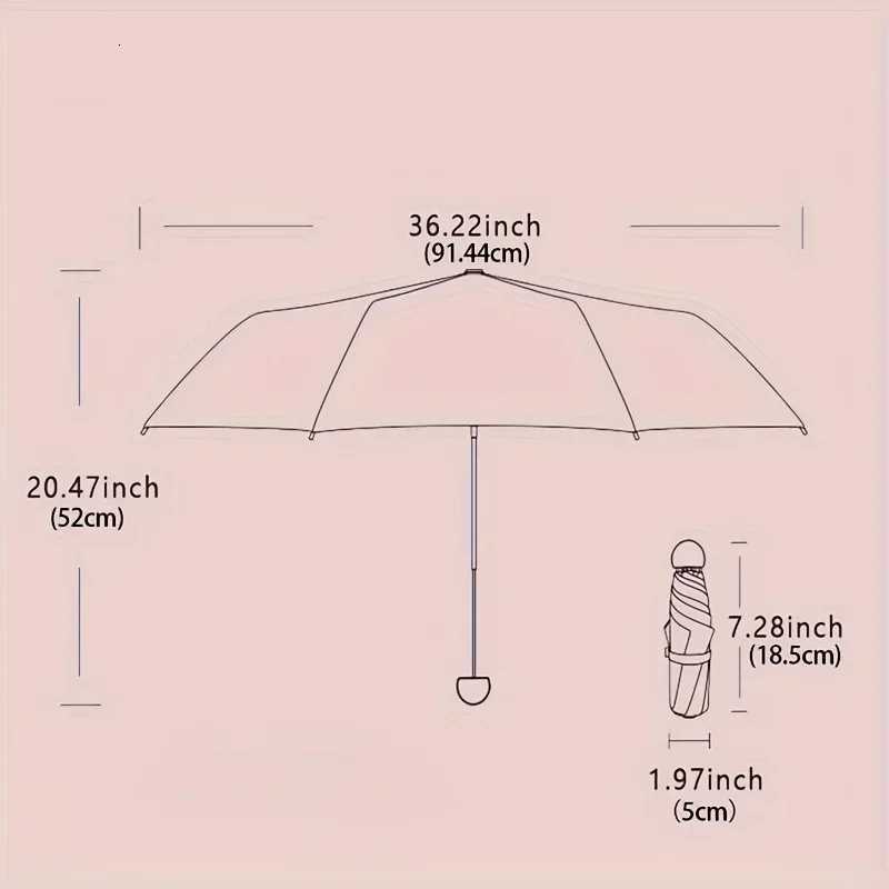 1pc 5-Fold Lightweight Mini Umbrella Windproof Compact Travel Umbrella Durable Design Portable for Commuting Office Daily Use R250725