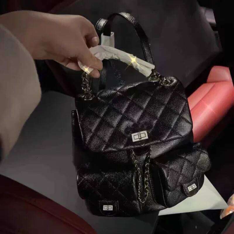 2025 New Bagpack Korean Version Small Fragrance Chain Advanced Big Capacity Simple Sweet Trend School Backpack MDNG