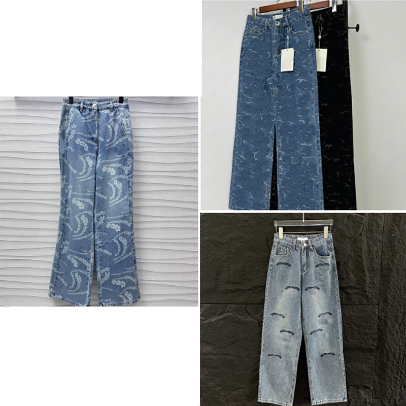 Luxury Womens Denim Jeans Designers Womens New Jeans Ch High Quality Flared Trousers Female Split Denim Pants -8 Straight Fashion Denim Pants DLD2507241