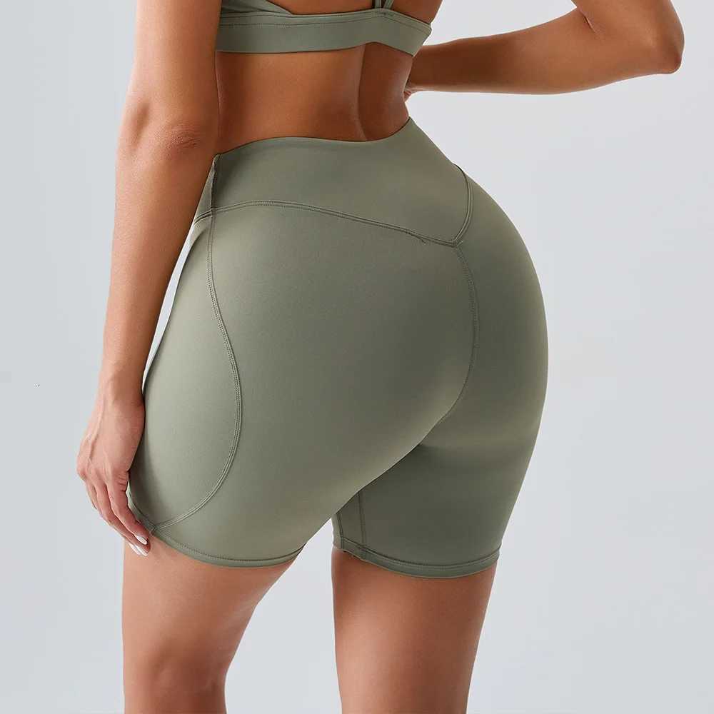 Yoga Shorts Women High Waist Butt Lifting Workout Fitness Tights Tummy Control Gym Running Stretch Pants Casual Sports Shorts XJ250724