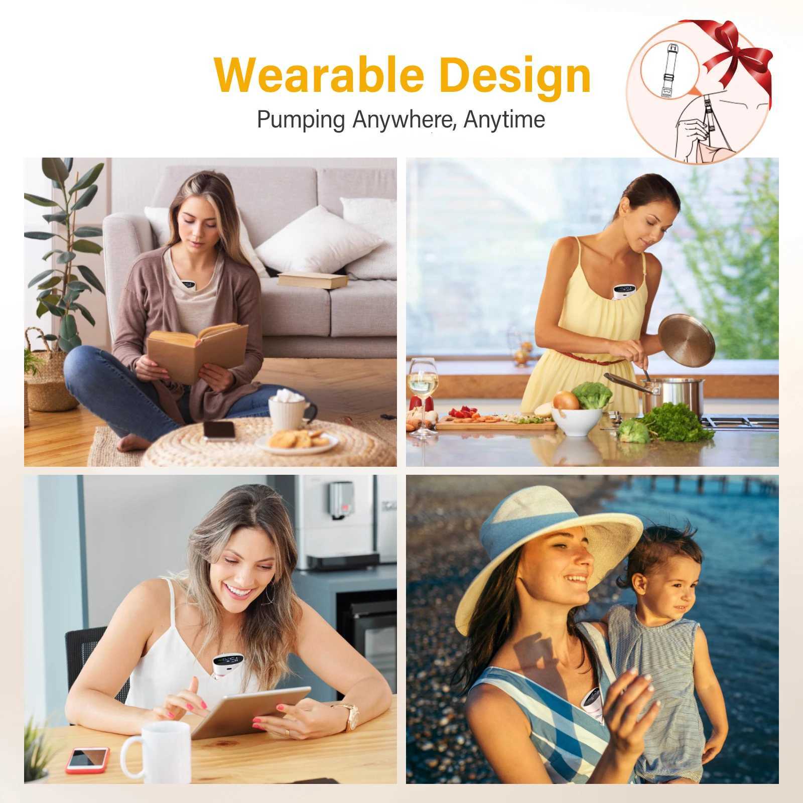Hands-Free Wearable Breast Pump Portable Electric Breast Pump with Strong Suction Rechargeable Silent for Nursing Mothers X250724