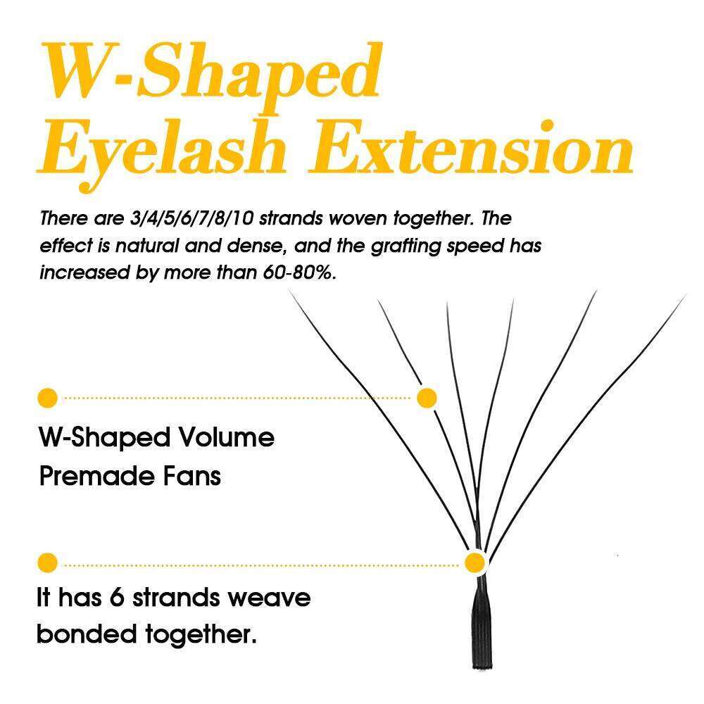 MASSCAKU New 8D W Shape Automatic Flowering Premade Fans Eyelashes Extensions Natural Soft Individual Lashes Makeup Supplies X250723