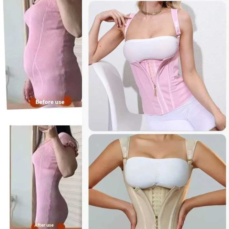 15 Steel Bones Seamless Waist Tummy Tuck Belt Body Contouring Corset Abdominal Slimming Girdle for Women Postpartum ShapersW250724