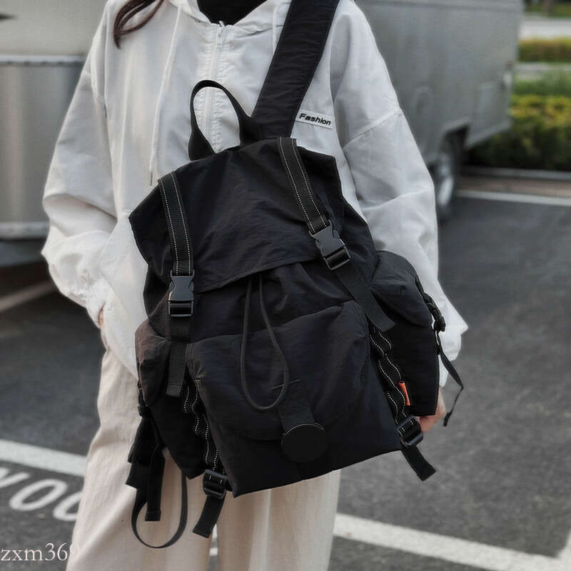 Women's Travel Hiking Laptop Men's Student School Bag Drawstring Flap Outdoor Large Capacity Lightweight Backpack