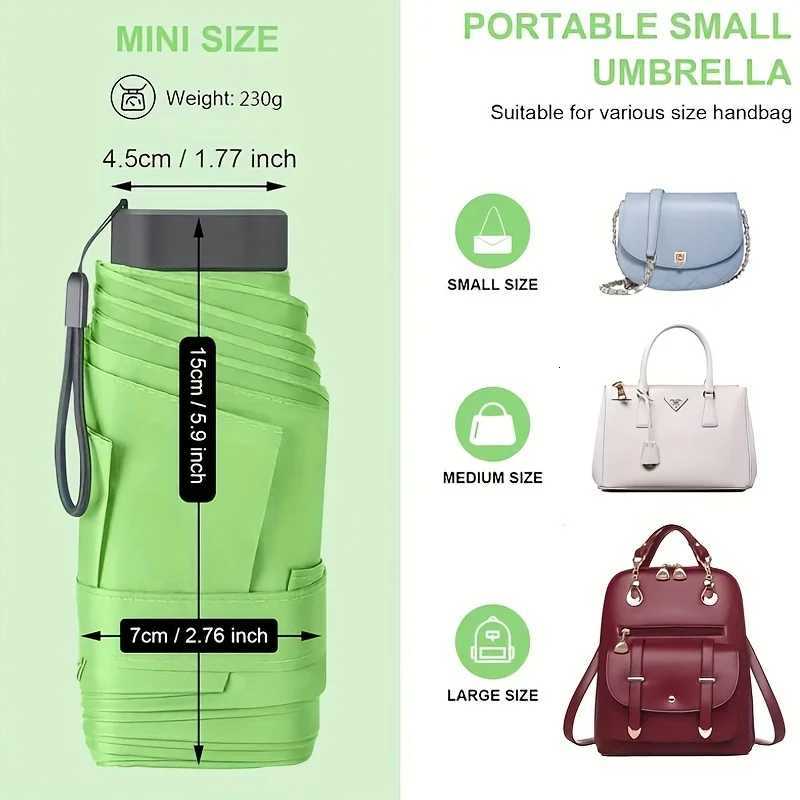 Solid color mini folding umbrella UV resistant casual lightweight portable and durable for men and women. R250724