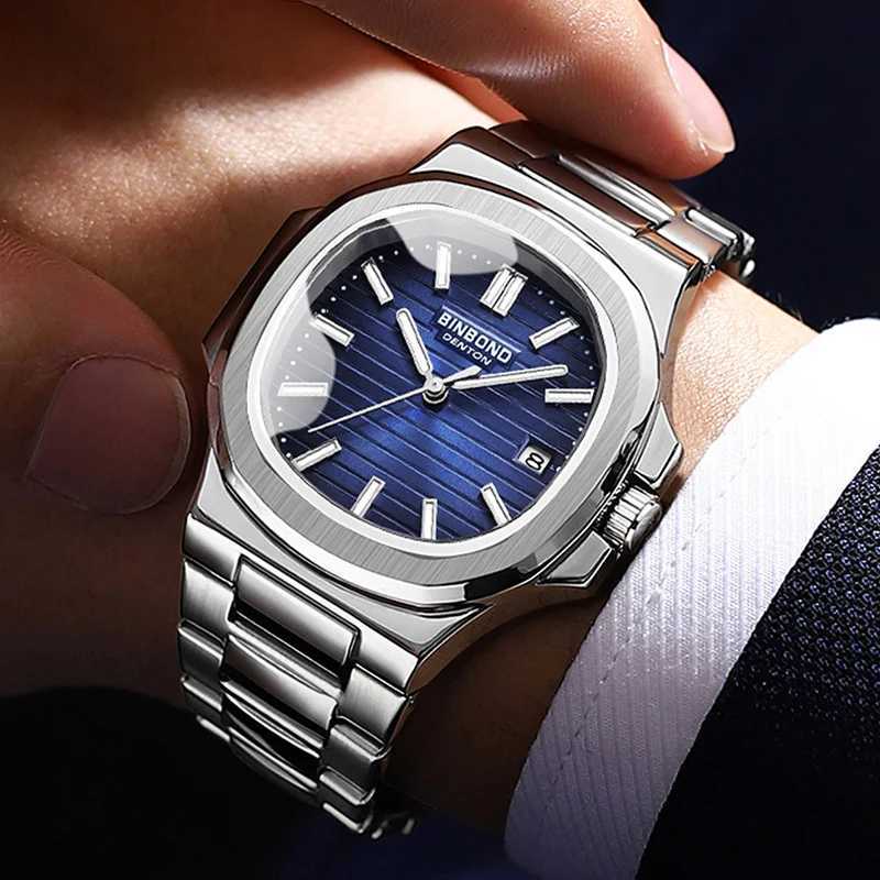 BINBOND Top Brand Luxury Men Quartz Watch Waterproof Date Male Clock Stainless Steel Business Mens Watches Relogio Masculino W250724