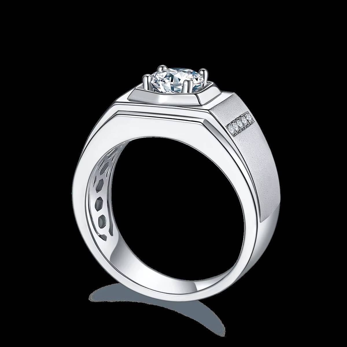 Zanlong 14449 Customize 925 Silver Diamond D Color VVS1 Clarity Round Cut Mens Moissanite Ring Wedding Hiphop Band Jewelry