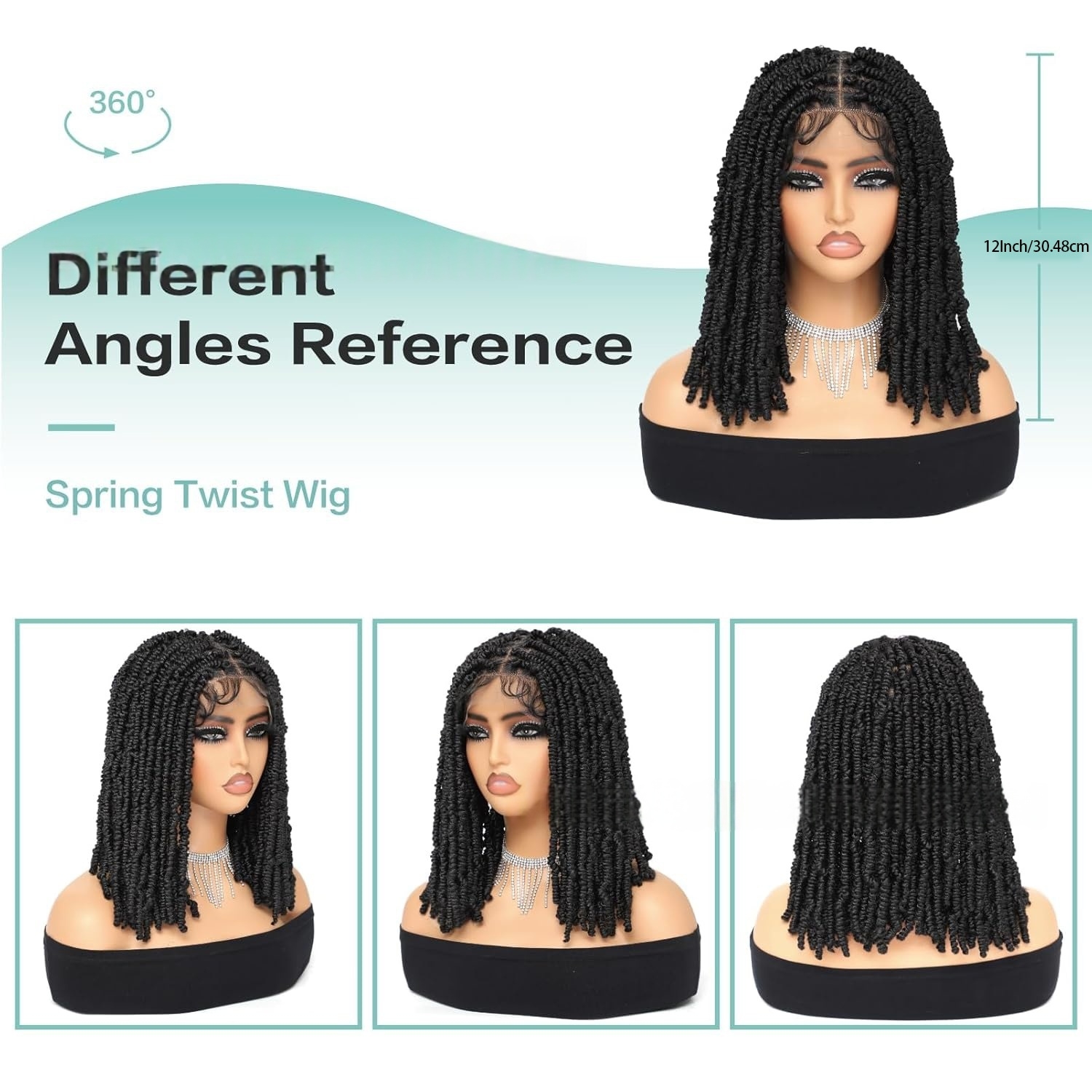 Black Boho Box Braided Lace Front Wigs Look Like Human Hair Wigs 360 Full Lace Wig 280density Free Part Knotless Braids Twist Wig with Baby Hair Handm