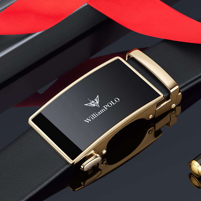 Paul High-End Genuine Automatic Buckle Men's Simple Business Alloy Soft Leather Belt Men