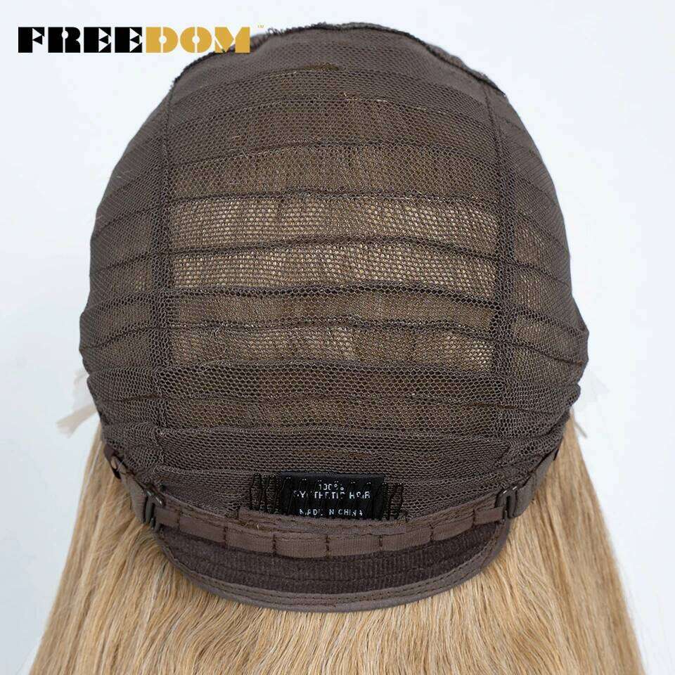 Synthetic Front For Women Straight Lace With Bangs Ombre Brown Human Hair Highlight Blonde Wigs Cosplay Wig