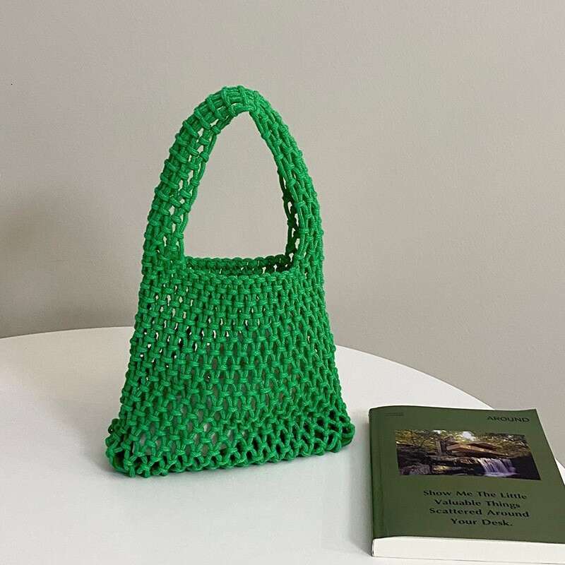 Spring Summer New for Women Korean Version Handmade Niche Fashion Handbag Hollow Versatile Woven Shoulder Women's Bag