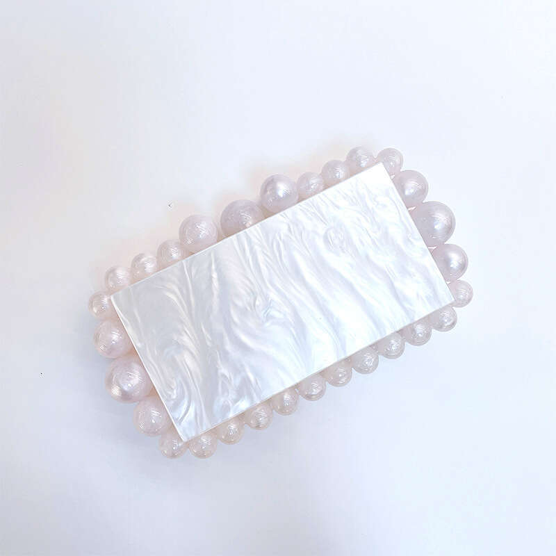 Designer Luxury Evening Diamond Trendy Acrylic Cloud Bead Clutch High-Quality Texture Crossbody Evening Chain Small Square Bag for Women