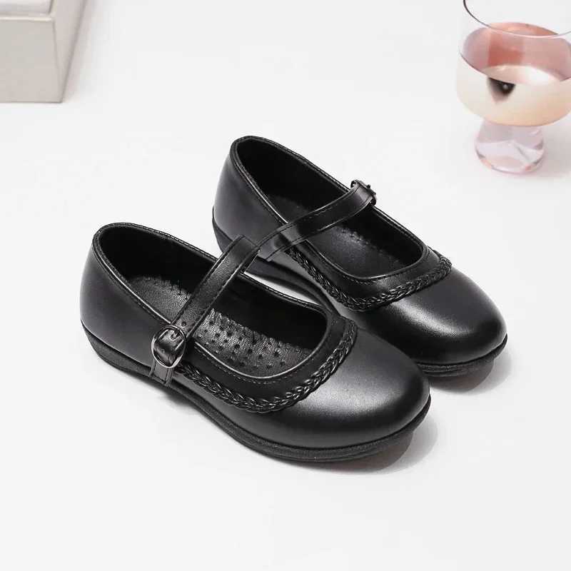 2024 Children Leather Shoes for Girls Spring New Fashion Korean Style Soft Bottom Anti-slippery Versatile Chic Princess Shoes XJ250724