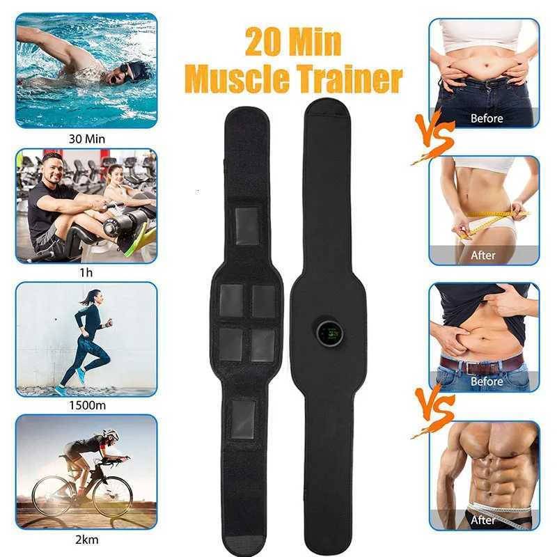 USB Recharge EMS Abdominal Muscle Stimulator Vibration Waist Abs Slimming Belt Body Home Fitness Massager for Weight Loss W250724
