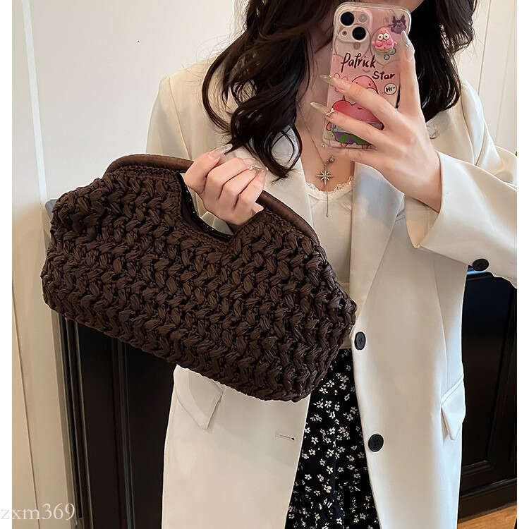 2025 New Chain Handbag Crossbody Women's Woven Fabric Stitched Fashion Elegant Style Bag