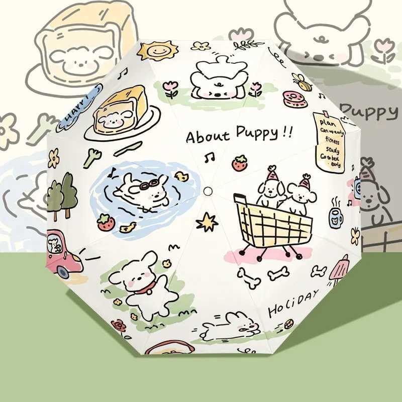 UV sunshade umbrella Cute Dog Party Portable folding umbrella Large area adult umbrella UV-resistant Insulation and cooling R250724