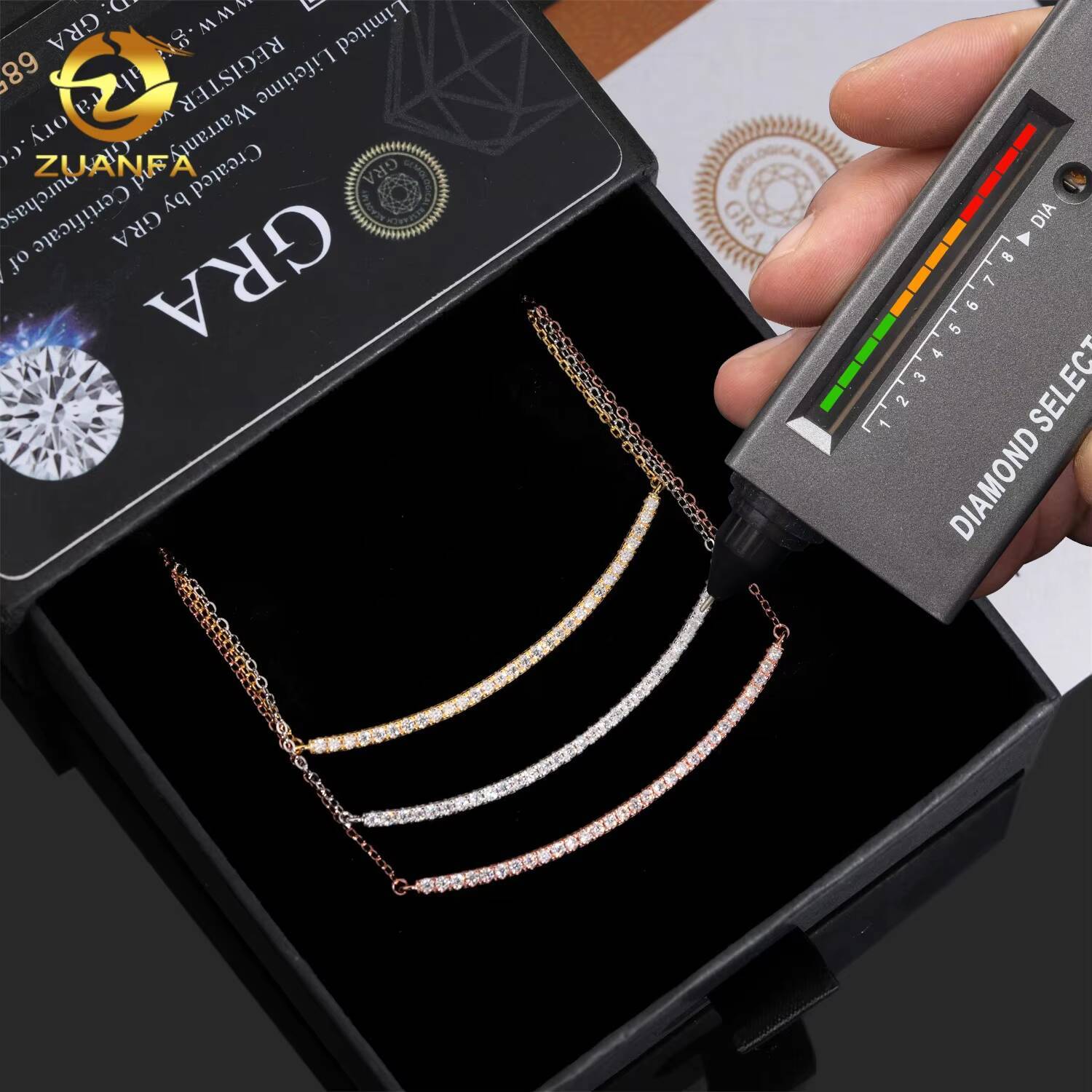 Women Jewelry GRA Certificate 925 Sterling Silver Elegant Pretty Moissanite Pendant Necklace