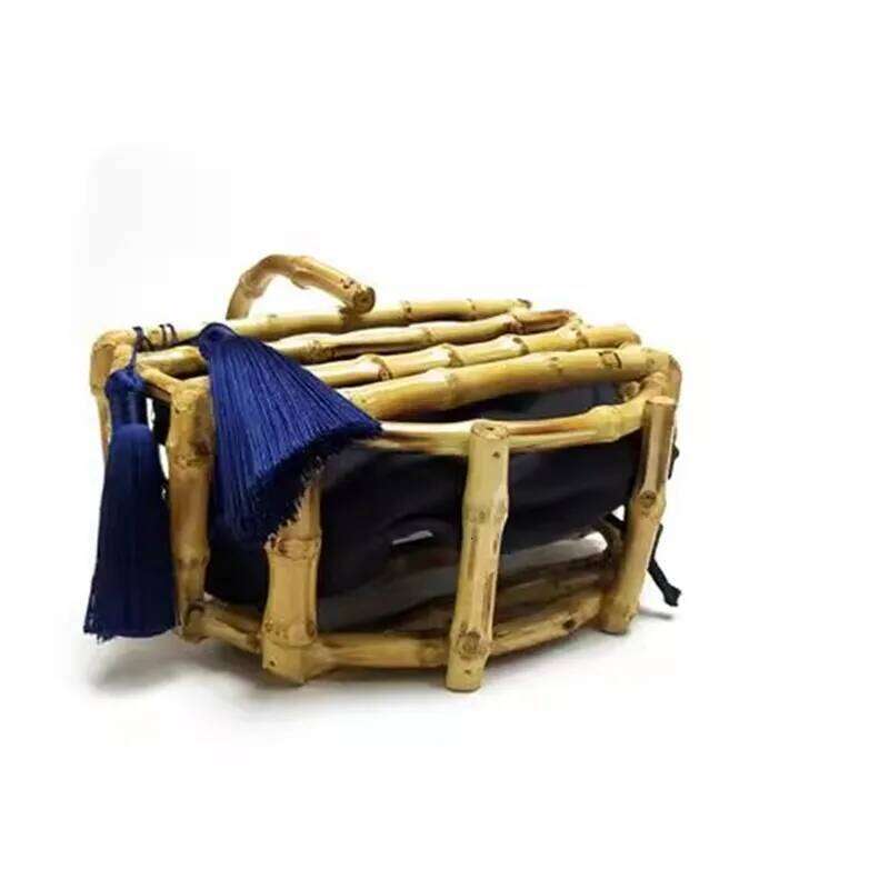 Women Bags Designer Half Month Tassel Woven Bamboo Ing Hollow Bag Clutch Bali Beach Holiday Moon Handbag