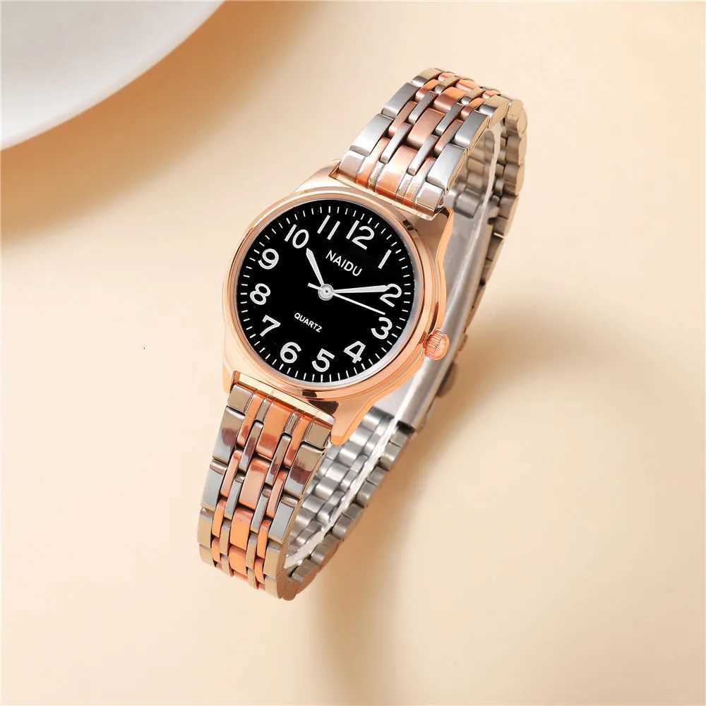 luxury small round dial women quartz steel wrist watch W250724