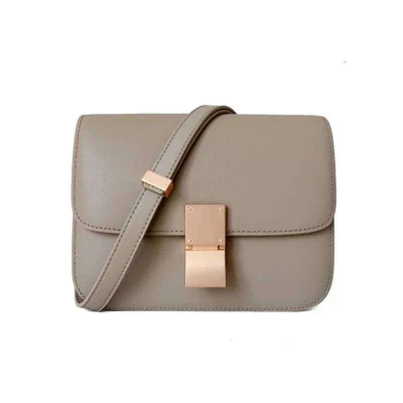 High Quality Tofu Small Square Bag Designer Ladies Genuine Leather Shoulder Messenger Gray Black Women's Bags