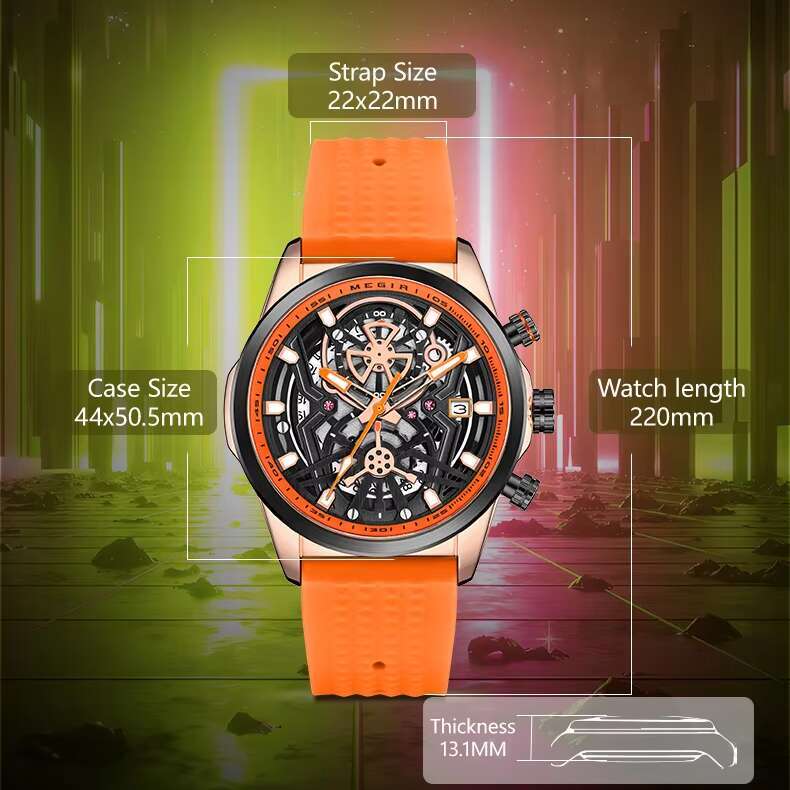 DHwatches MEGIR Men's Sports Watch - Chronograph, 30M Waterproof, Silicone Strap, Fashion Quartz Wristwatch for Active Men