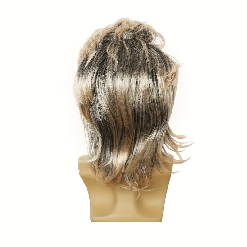 Punk Rock Hip Hop Trend, Dollar Ring, Necklace, Glasses Four-Piece Set, Fashion Wig, Disco Style, Parties, Dance, Suitable for All Genders, Beige, Fes