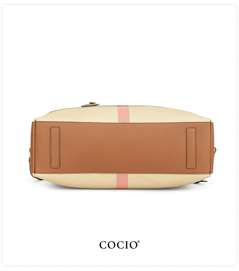 COCIO designer bag plaid travel bag, large capacity high-quality luggage bag fashionable new product canvas fitness bag hot selling