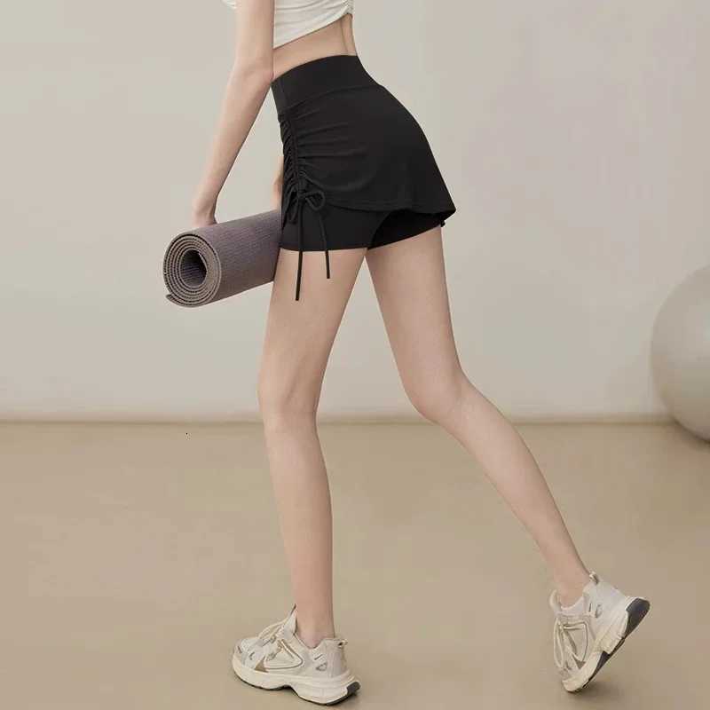 Sports culottes womens high waist fake two pieces running yoga tennis skirt quick dry stretchy badminton gym pants XJ250724