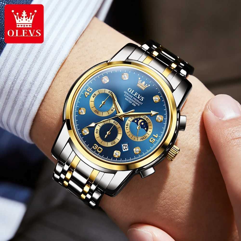OLEVS Luxury Watch for Men Original Fashion Business Man Quartz Wristwatches Waterproof Stainless Steel Mens Watch Reloj Hombre W250724