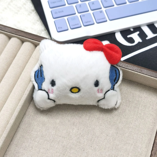 Cartoon Squeaky Kitty Plush Toy Hanging Decoration Cute Rice-eating Cat Crying Cat Expression Doll Hanging Decoration