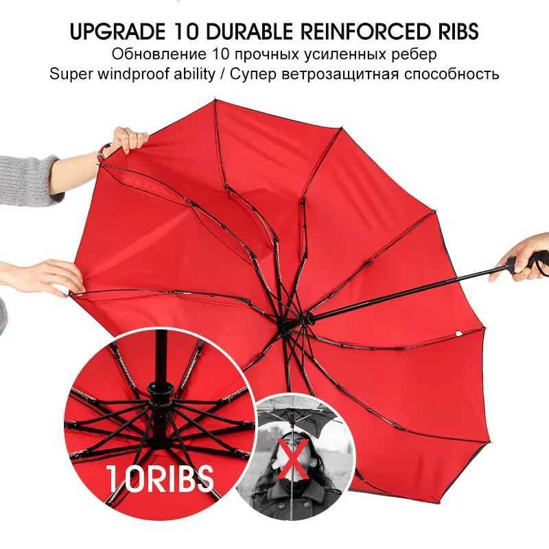 10-Bone Reinforced Umbrella Mens Business Strong and Durable Wind-Resistant Umbrella Anti-UV Sunscreen Umbrella for Women Sunny R250724