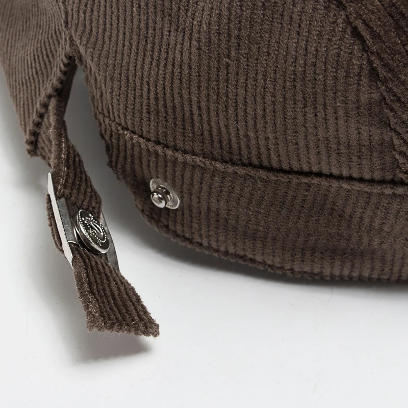 Men Fashion Corduroy Beret Spring Autumn Thick Warm Womens Flat Hat Vintage Casual sboy Cap Unisex Fashion Front Back Wear 250723