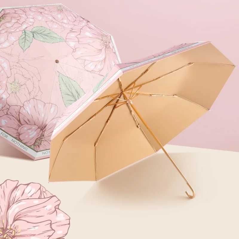 Flower Umbrella For Girls Women Outdoor UPF50+ UV Protection Children Raincoat R250724
