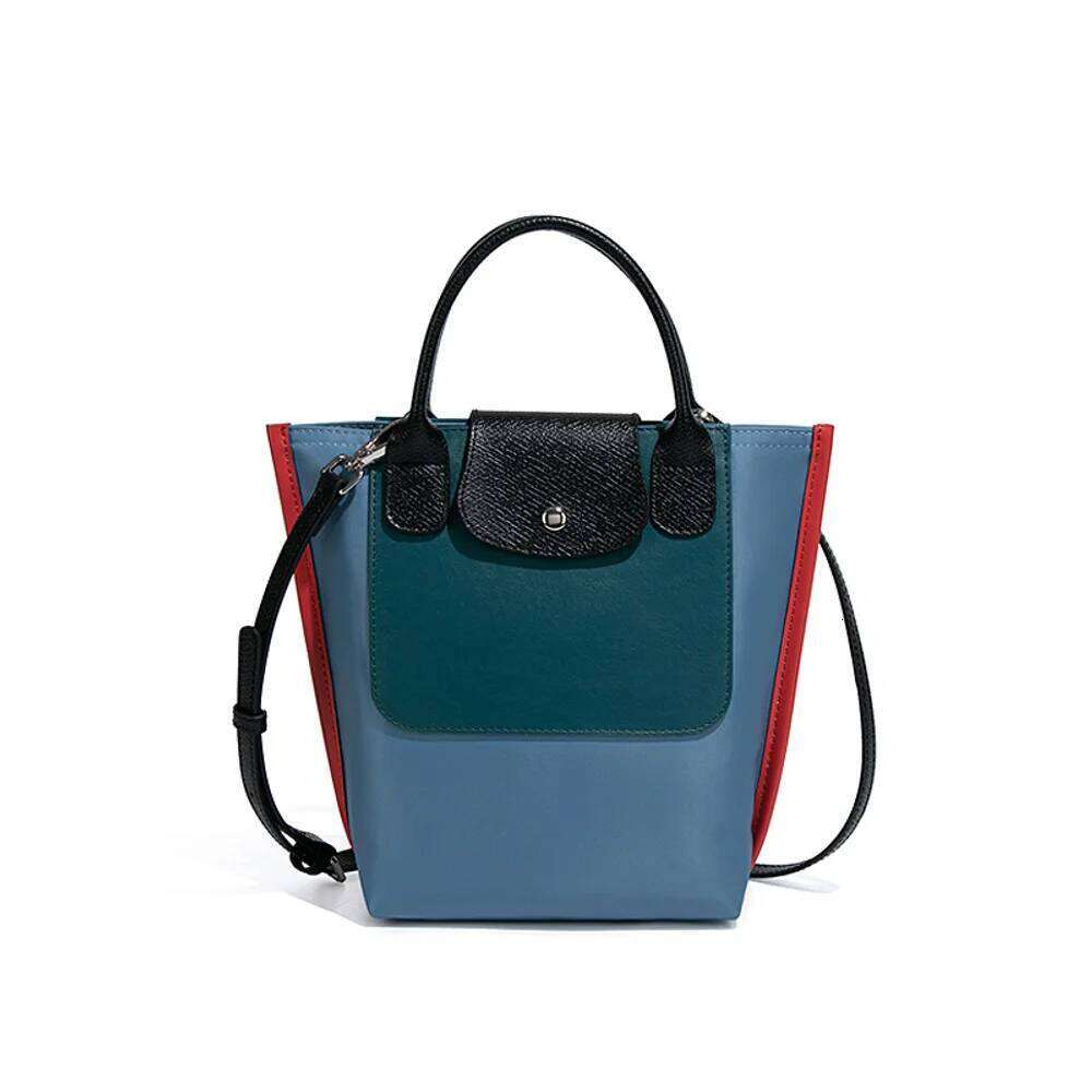 2025 New Nylon Color Blocked Tote Large Capacity Shoulder High Quality Texture Fashion Handbag Versatile Women's Bag